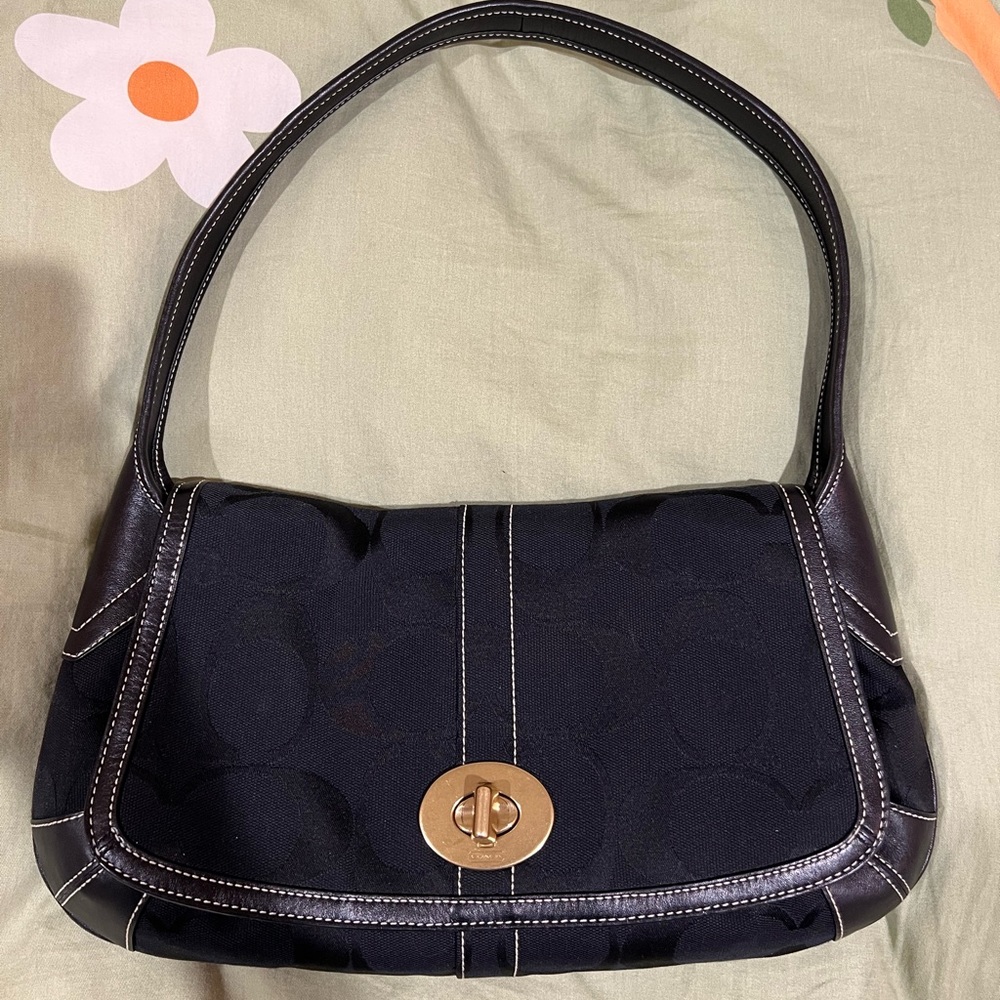 Vintage Coach monogram shoulder bag